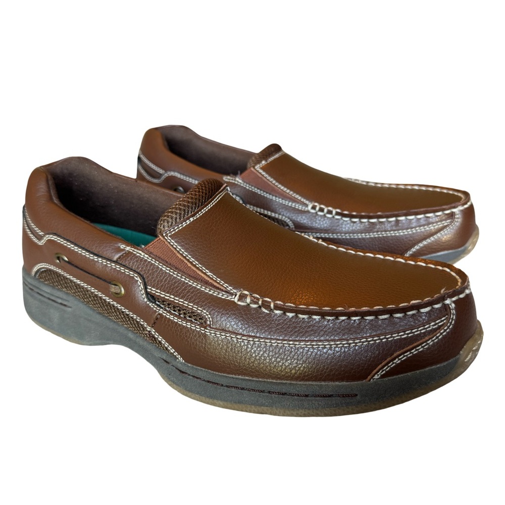 Dr Scholl’s Brown Leather Slip On Loafers Men’s Size 8.5D (medium) 42J-D6 EUC